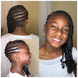 Little girls braids (large lemonade braids)